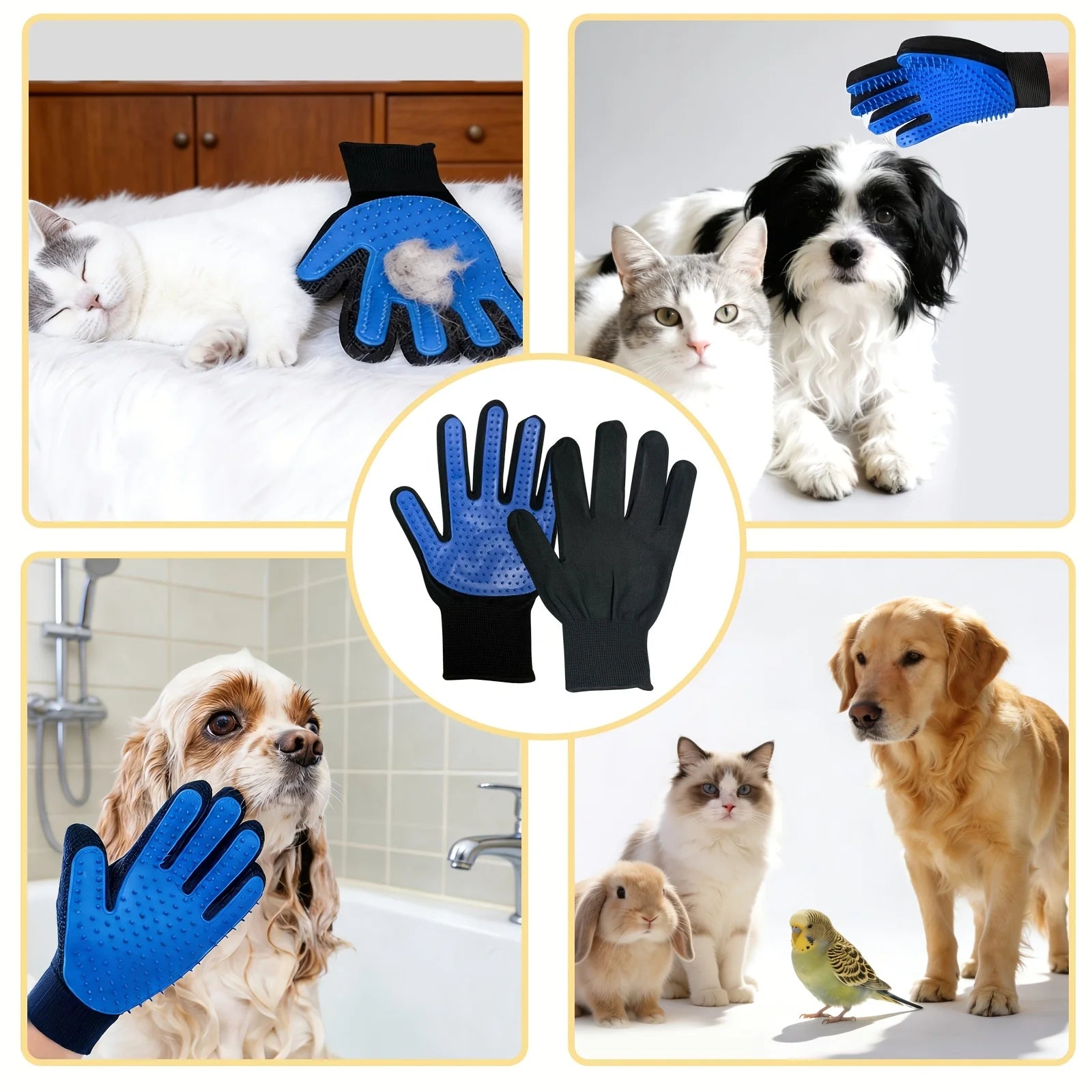 2026 Premium Pet Grooming Gloves - Dual Function Hair Removal and Massage Tool Set