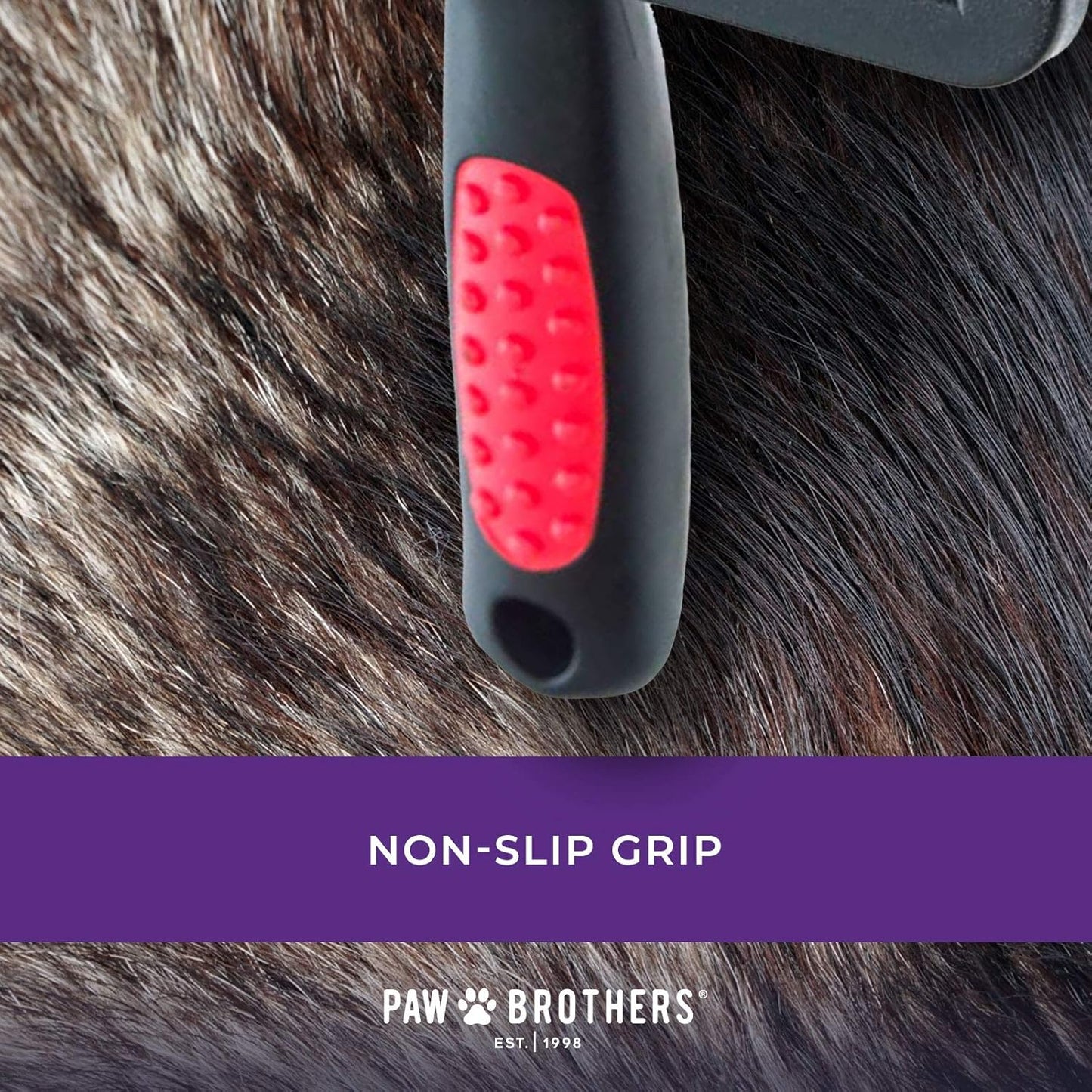 Paw Brothers Large Soft Pin Curved Slicker Brush for Dogs with Coated Tips for Maximum Coverage and Gentle Skin Care