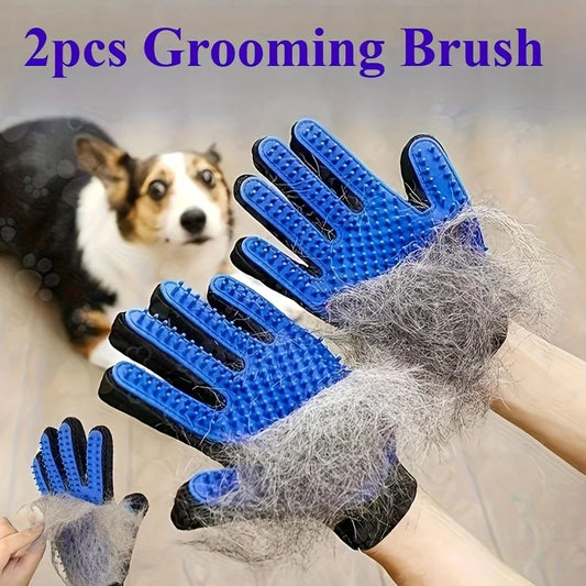 2026 Premium Pet Grooming Gloves - Dual Function Hair Removal and Massage Tool Set