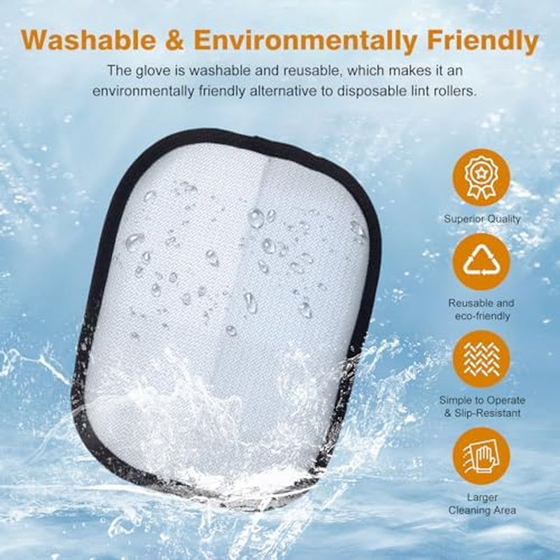 Pet Hair Removal Gloves - 2-Pack Reusable Electrostatic Tool for Cats and Dogs, Ideal for Sofas, Bed Sheets, Clothing, and Car Seats